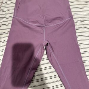 Purple Leggings with High Waistband and Smooth Stretchy Fabric